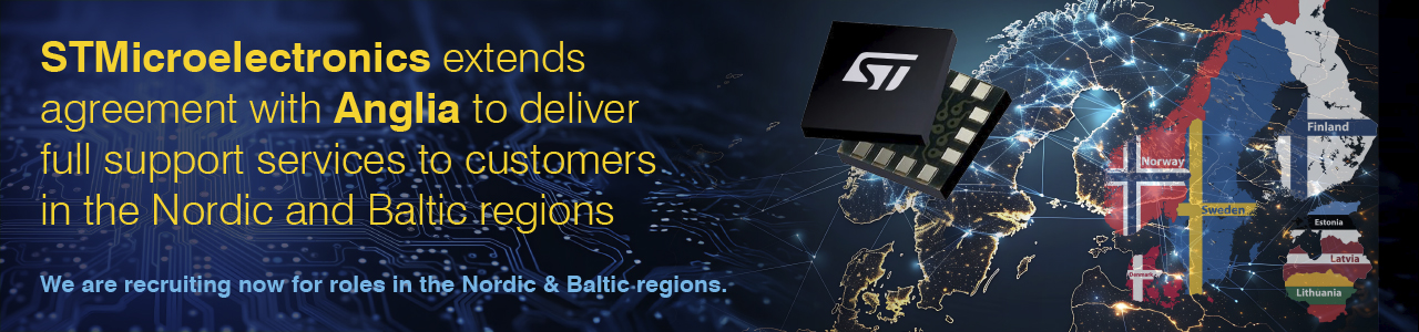 STMicroelectronics extends agreement with Anglia to deliver full support services to customers in the Nordic and Baltic regions